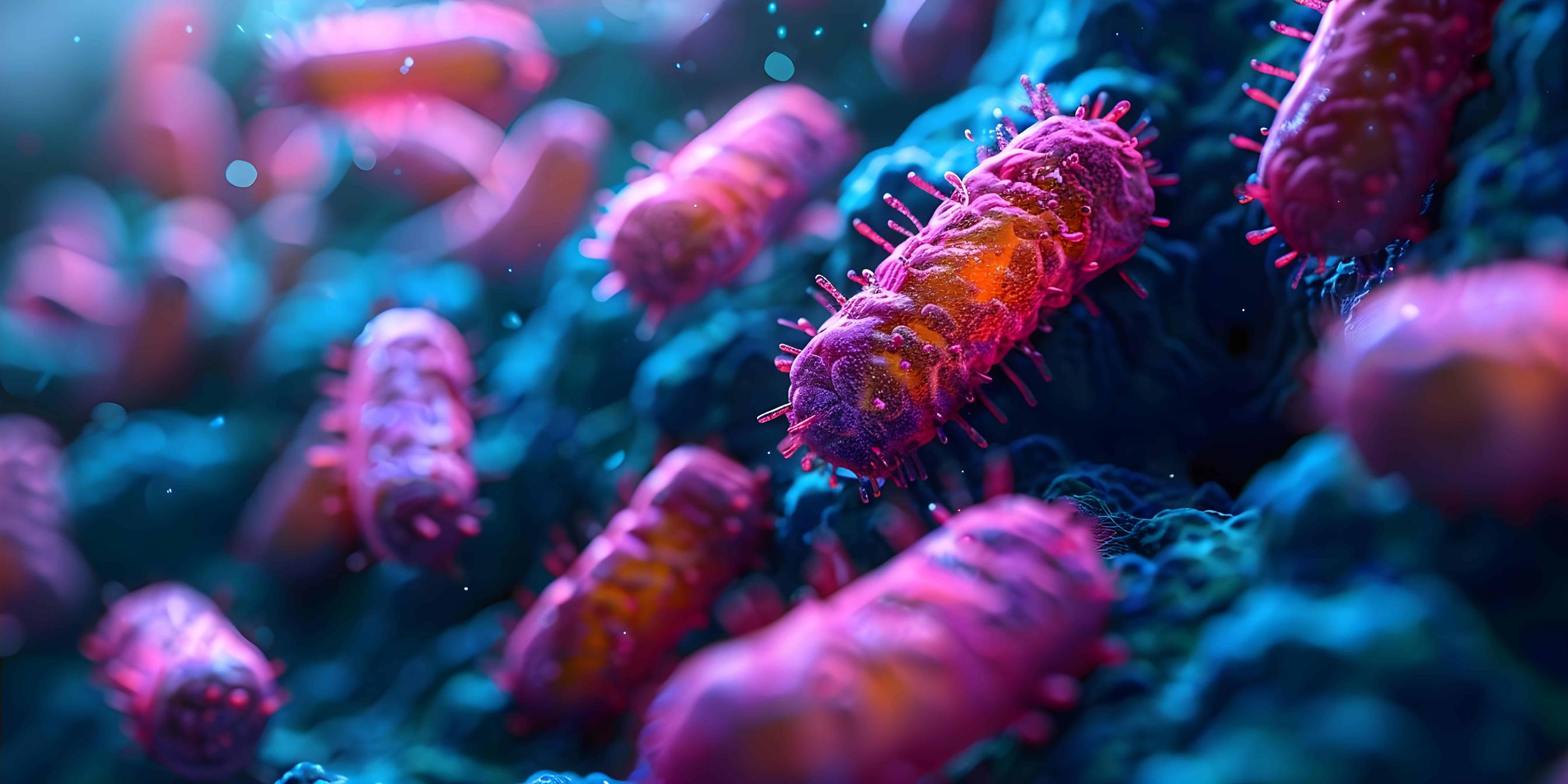 Microscopic image of probiotics bacteria for strain identity and viability testing.