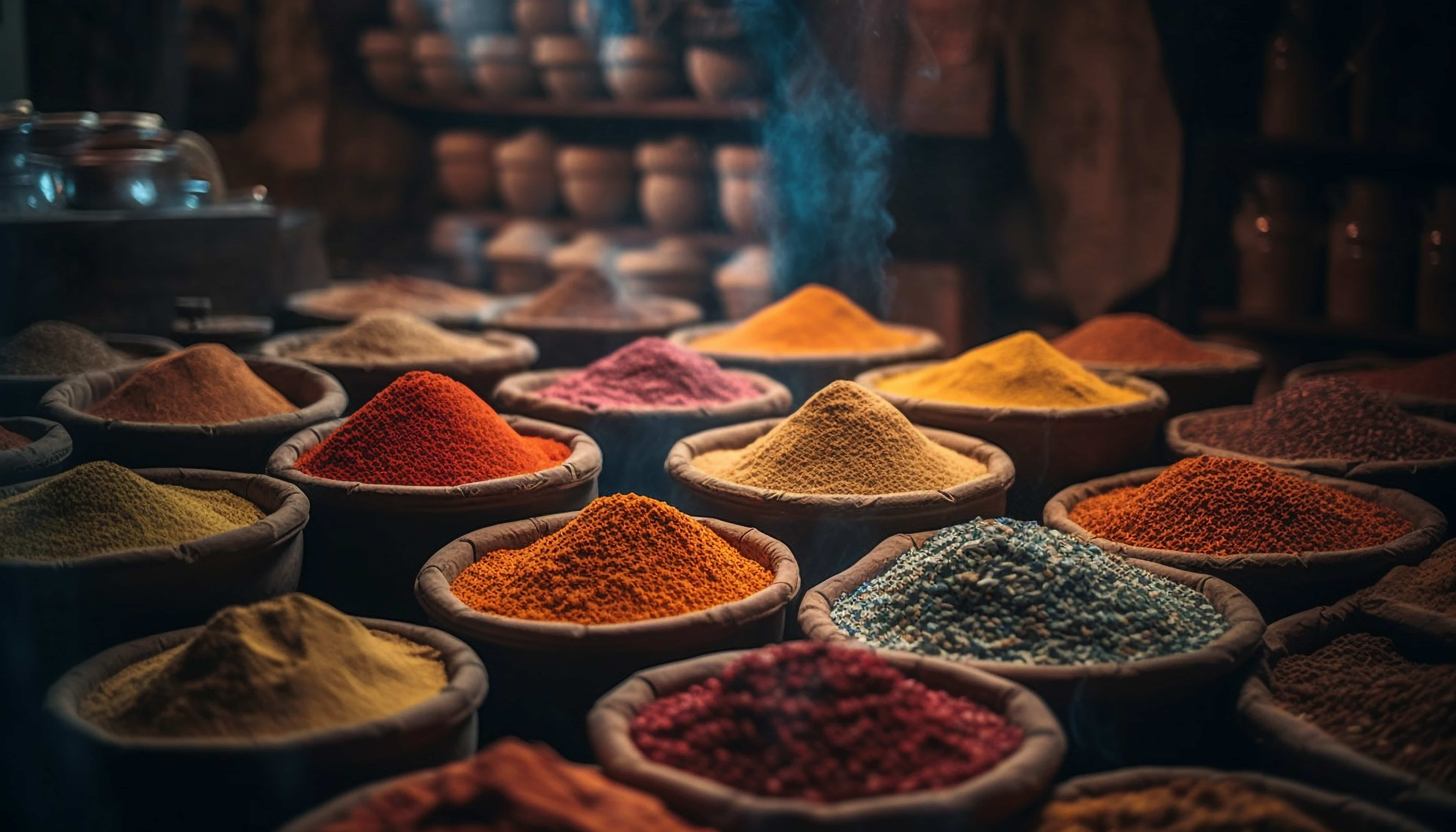 Variety of herbs and spices displayed for authenticity and adulteration detection.