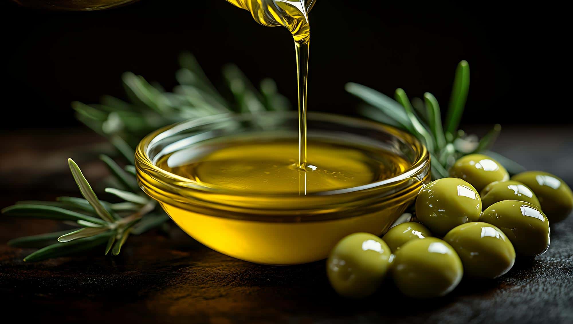 Olive oil being poured for purity and adulteration testing.