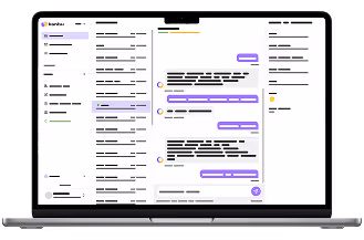 A laptop with a text message on the screen.