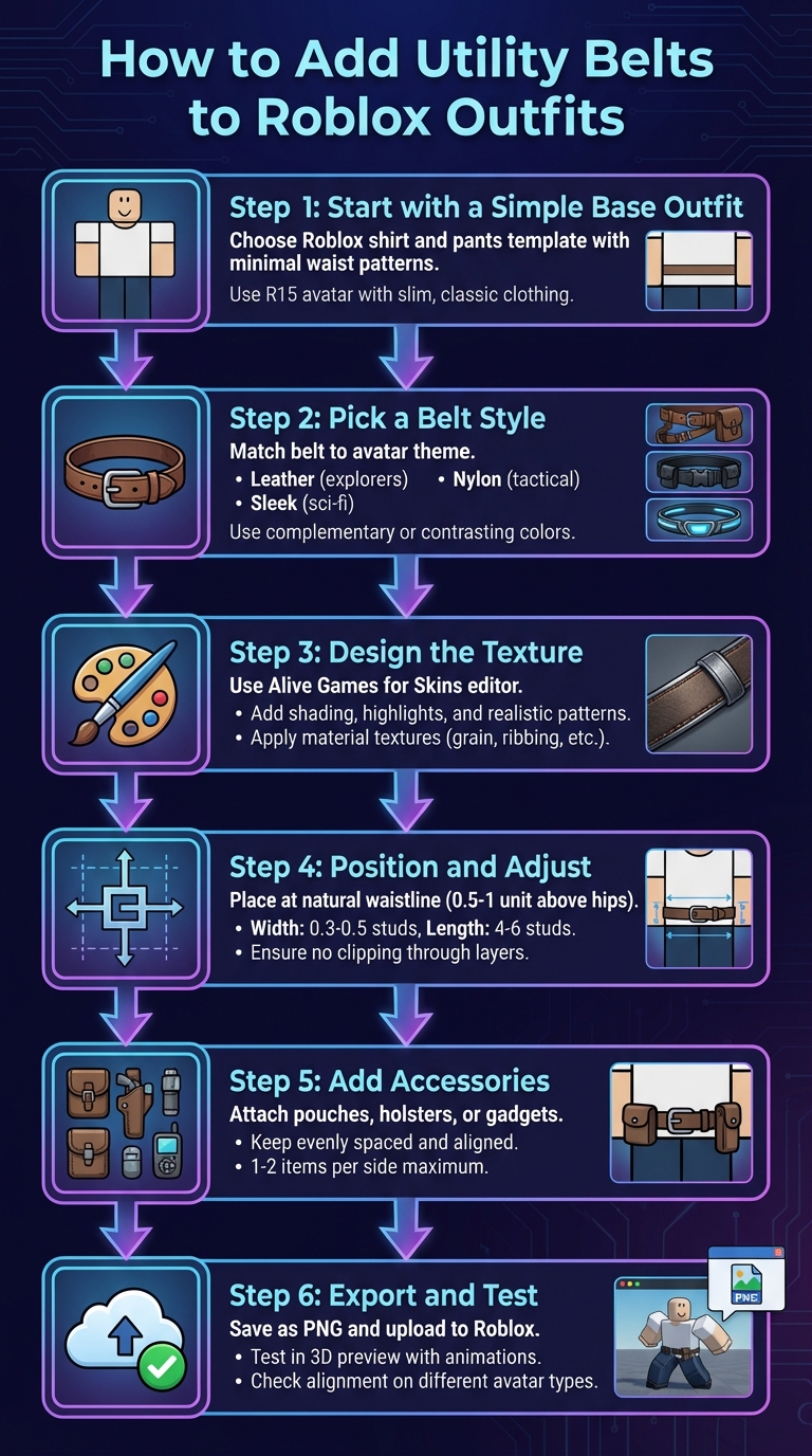 6-Step Process to Add Utility Belts to Roblox Outfits