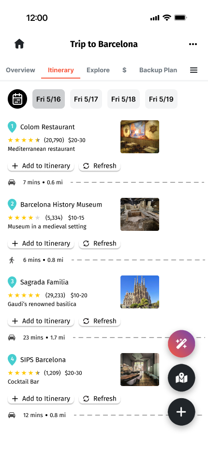 Updated Itinerary