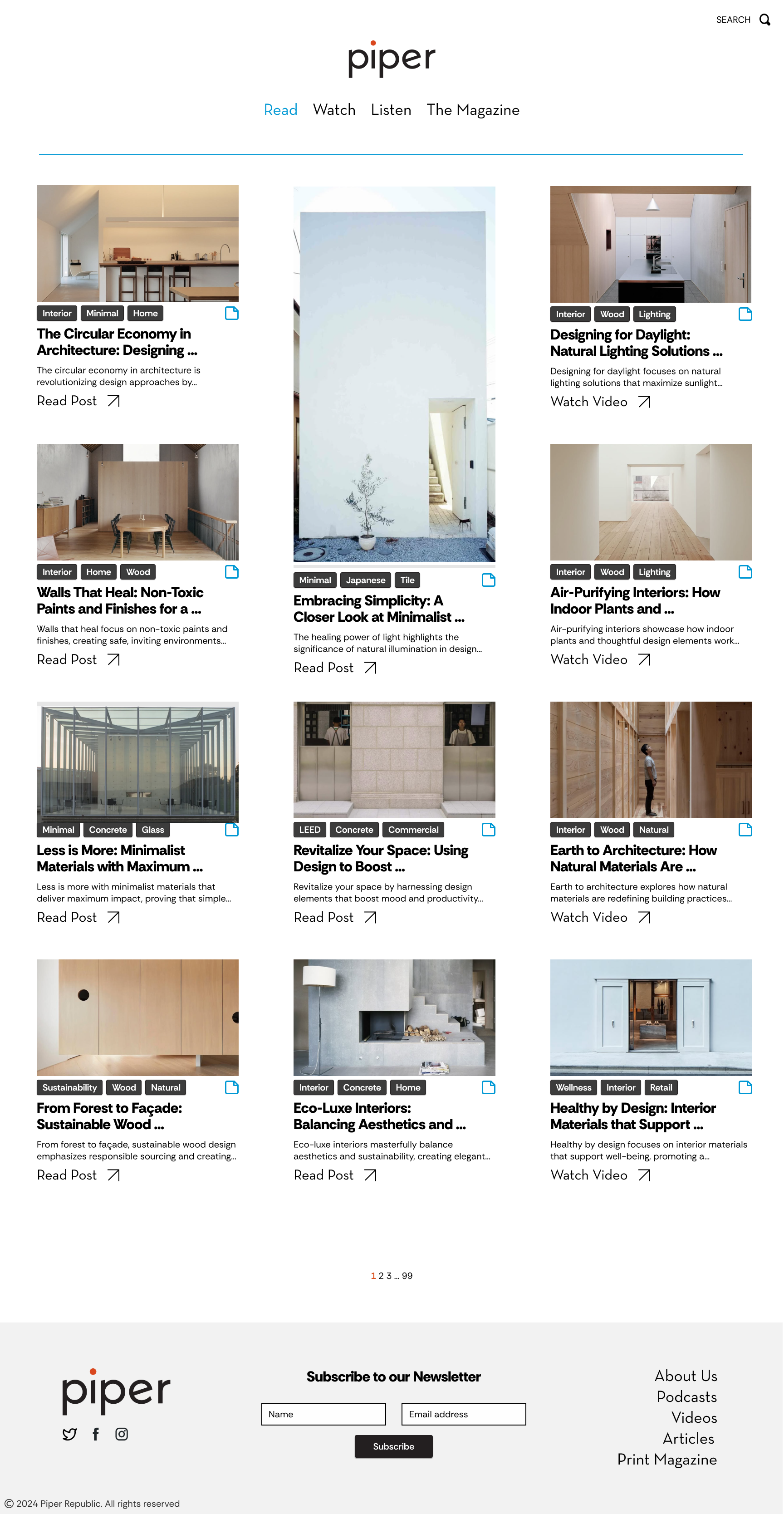 Media Overview Page