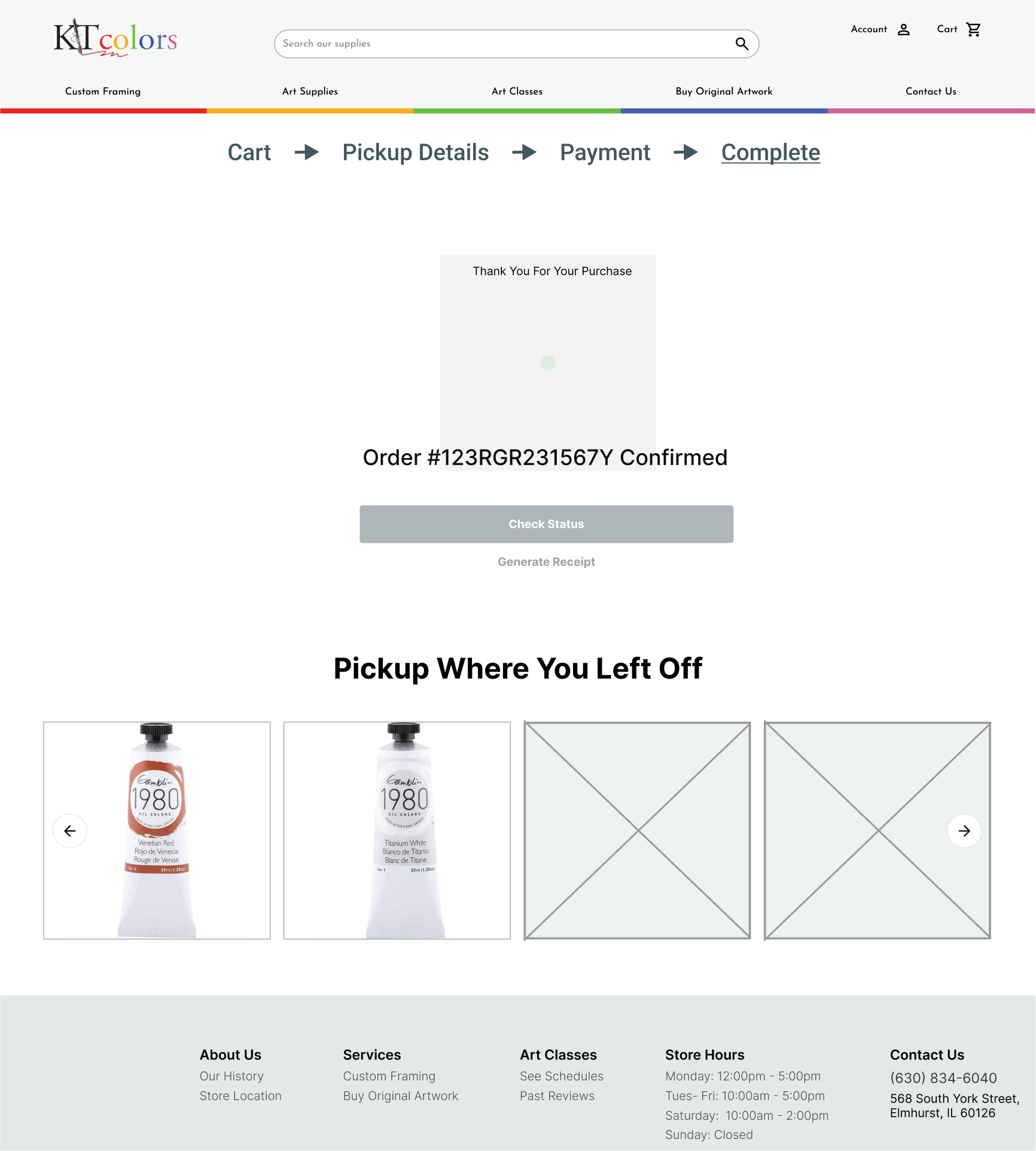 Checkout Confirmation