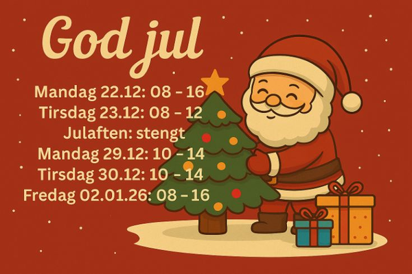 Åpningstider i julen 