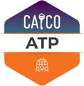 CMMC Approved Training Provider (ATP) badge logo with the text 'CAICO ATP', with a globe and people icon at the bottom.