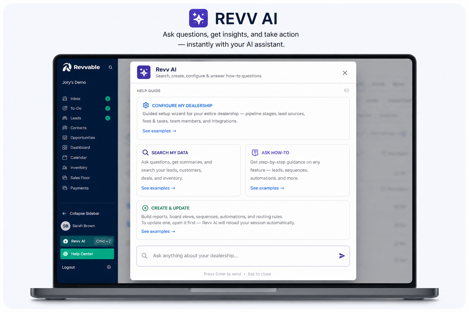 Revv AI inside the Revvable platform
