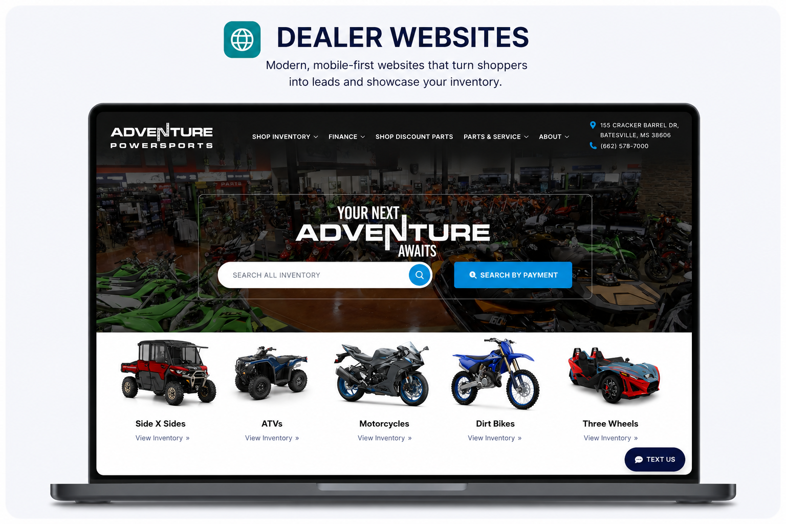 Revvable powersports dealership website
