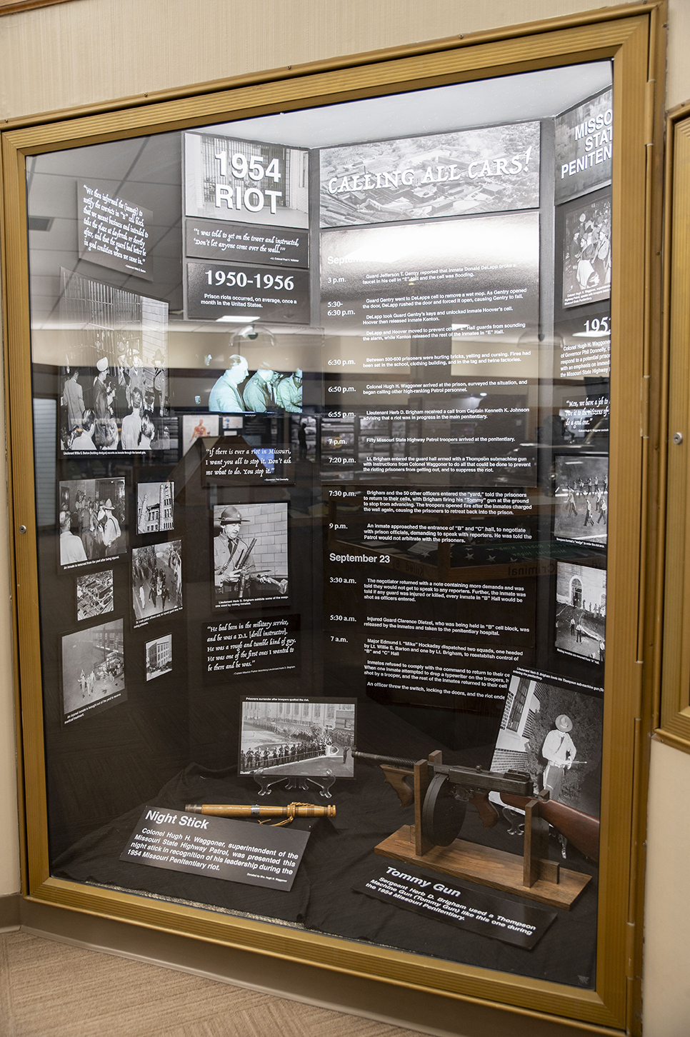 A Patrol museum display hangs on the wall.