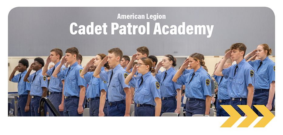 Group photo of young adults graduating from the American Legion Cadet Patrol Academy