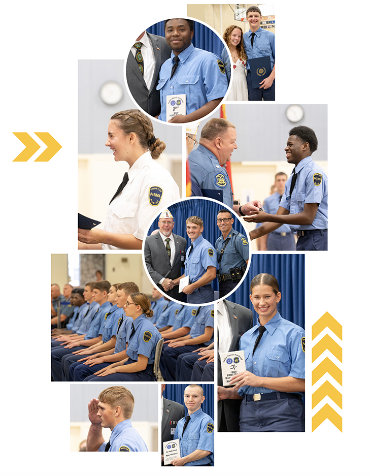 A varied group of young teenagers graduate from the academy.