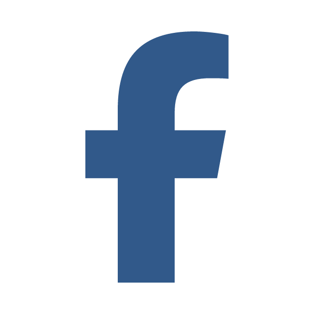 Blue Facebook lowercase letter f logo on transparent background.