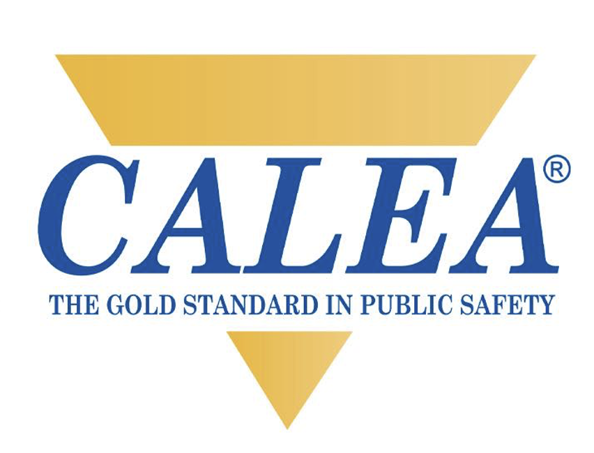 CALEA logo, with the motto “The Gold Standard in Public Safety”.