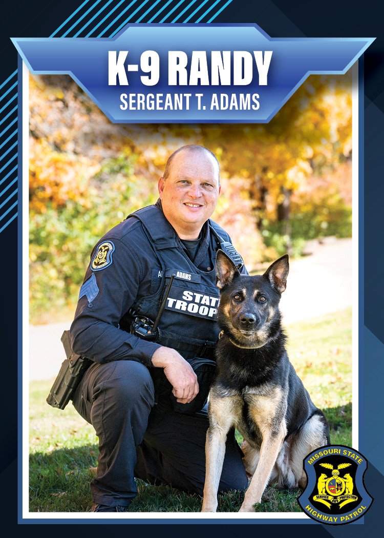 Sergeant T. J. Adams with K-9 Randy