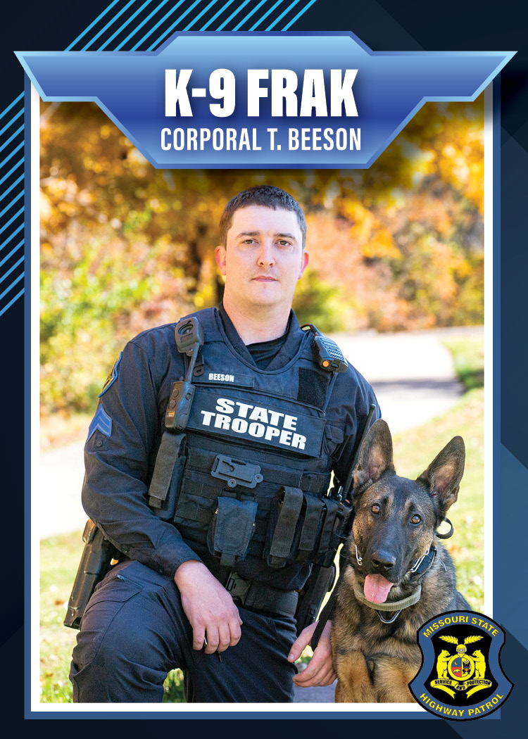 Trooper Trent S. Beeson with his K-9 partner