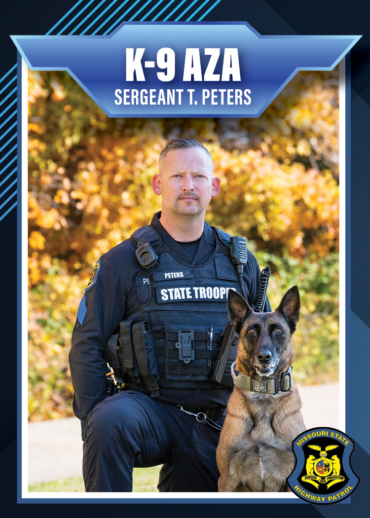 Corporal Brian R. Peters with K-9 Aza