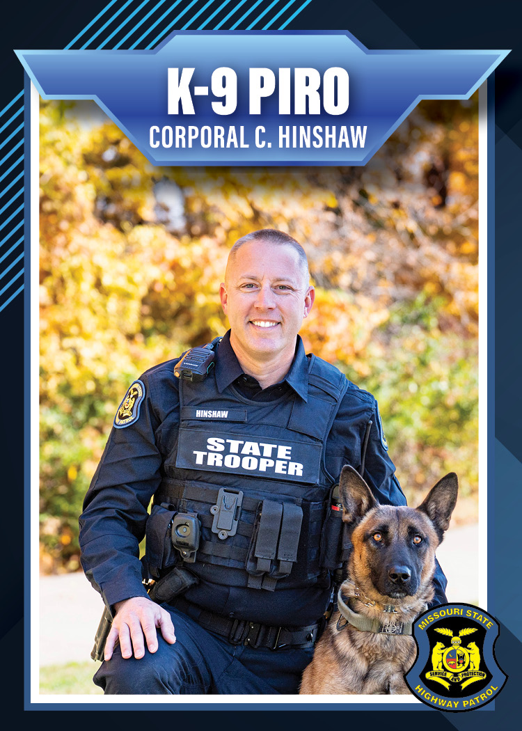 Trooper Cole T. Hinshaw with K-9 Piro