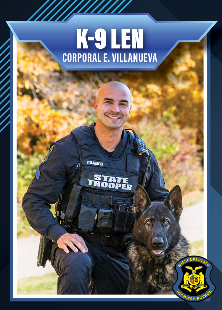 Corporal Emilio J. Villanueva with K-9 Len
