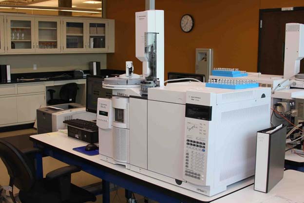 A gas chromatograph mass spectrometer used for drug confirmation.