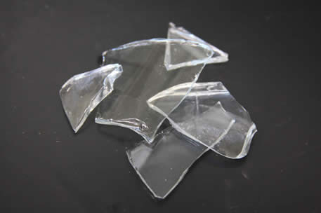 Glass evidence examined by the crime laboratory.