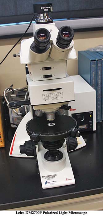 A Leica DM2700P polarized light microscope.