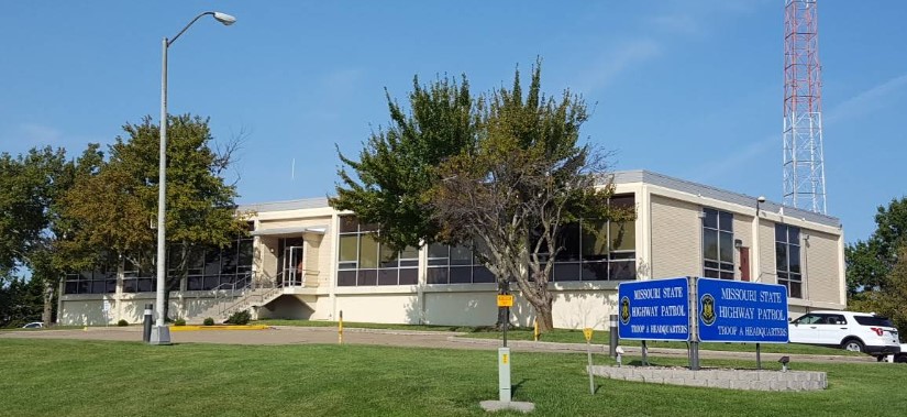 Exterior of Troop A headquarters in Lee's Summit, home of the Troop A evidence kiosk.