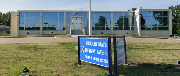 Exterior of Troop B headquarters in Macon, home of the Troop B evidence kiosk.