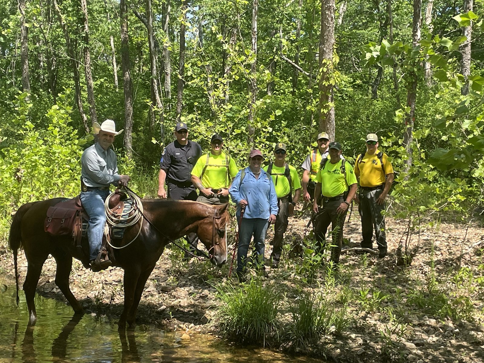 Trooper P. Wells on horseback