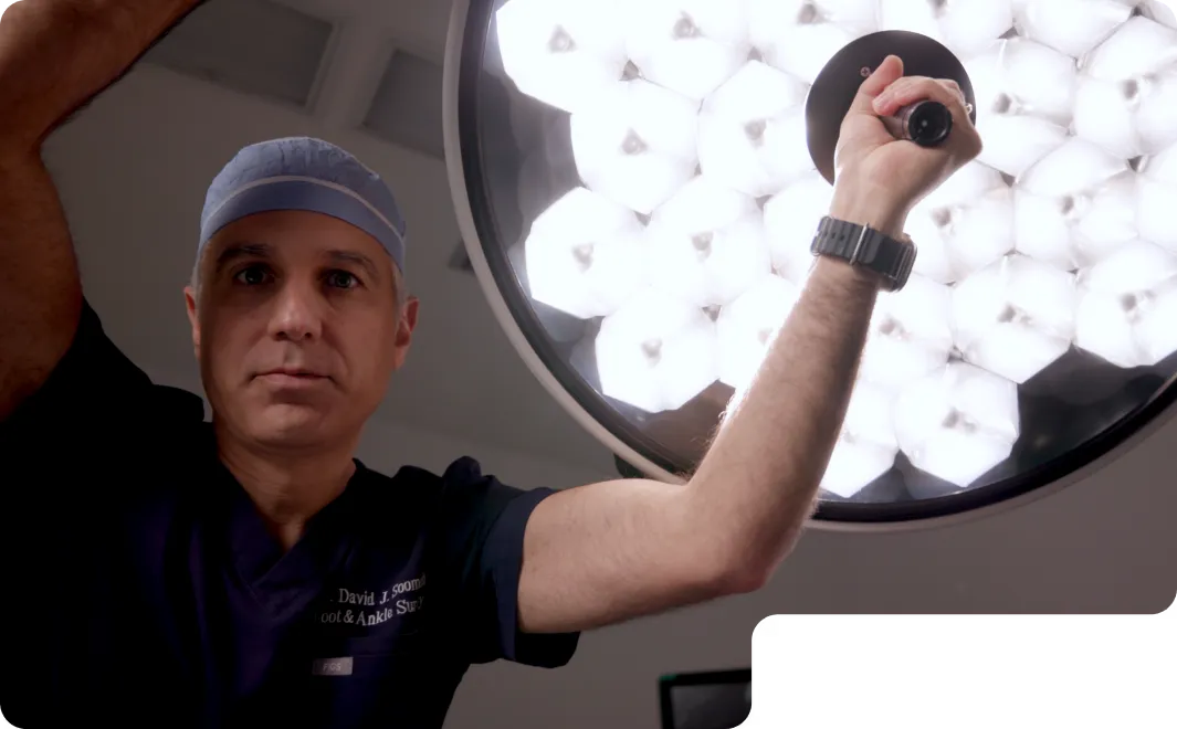 Dr. Soomekh prepping for foot surgery in Los Angeles