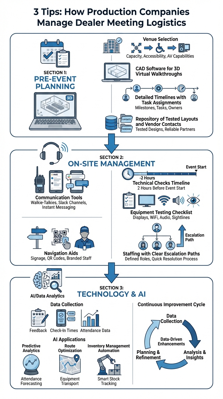 3 Key Strategies Production Companies Use to Manage Dealer Meeting Logistics