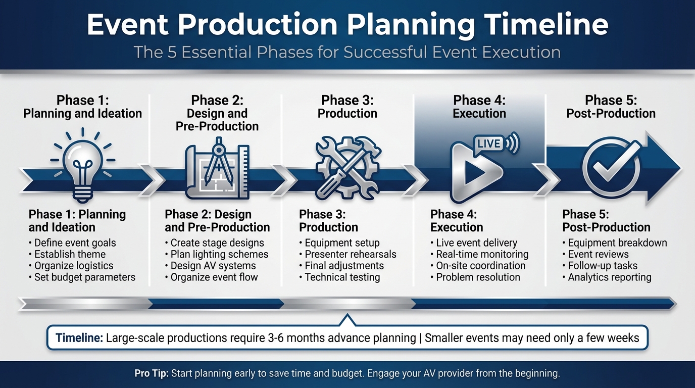 Event Production Planning Timeline: 5 Phases from Concept to Completion