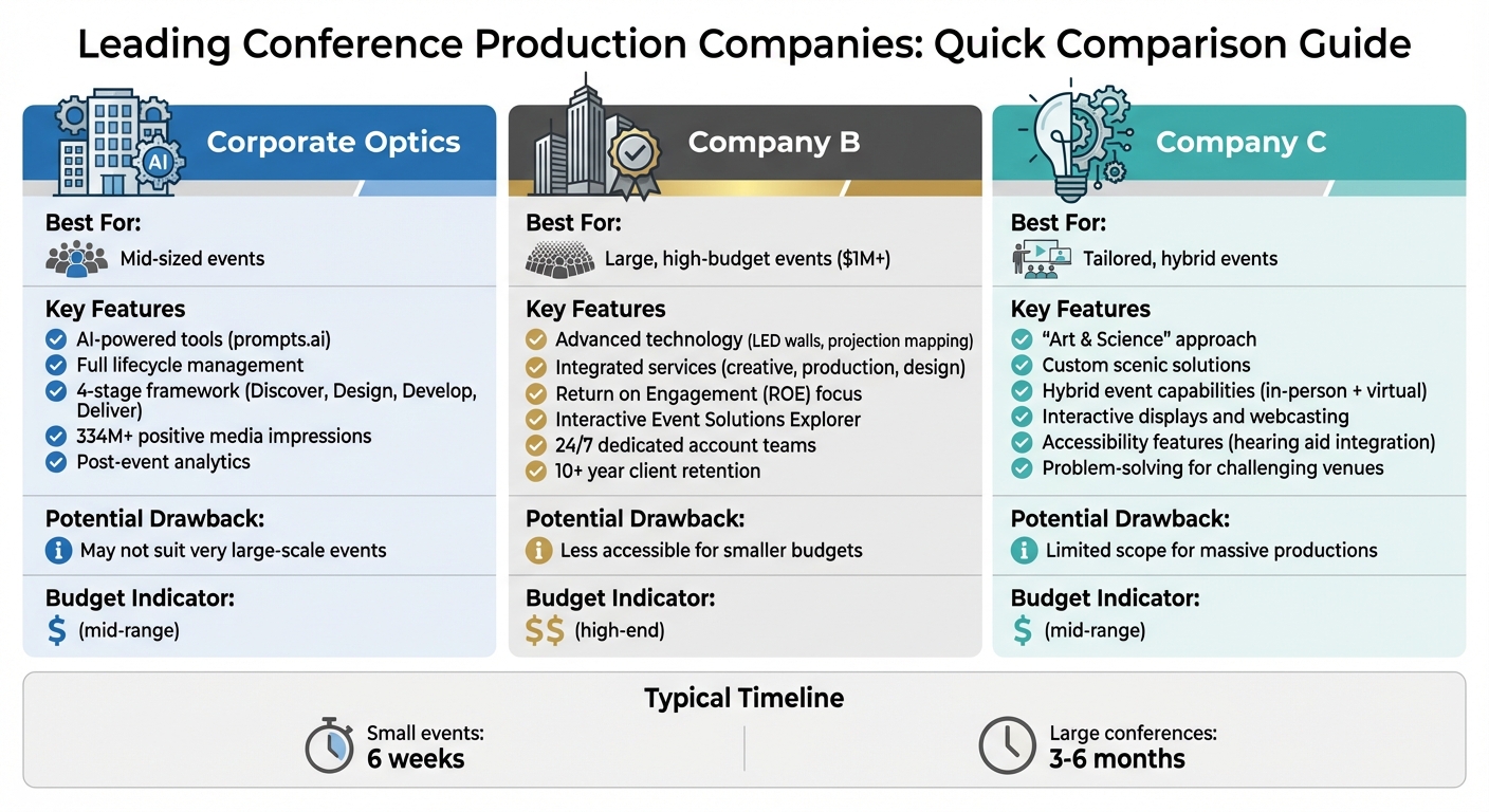 Conference Production Companies Comparison: Features, Best Use Cases, and Drawbacks