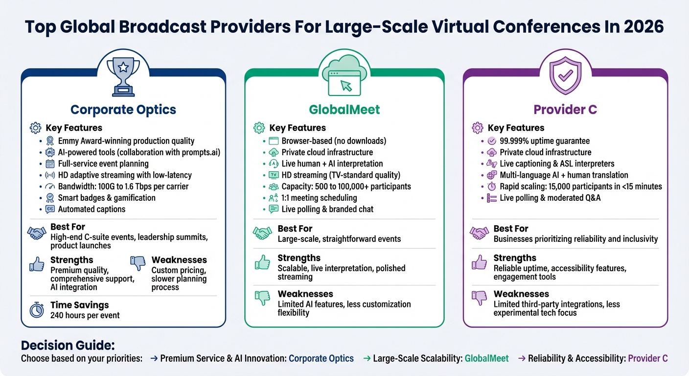 Top 3 Virtual Conference Broadcast Providers Comparison 2026