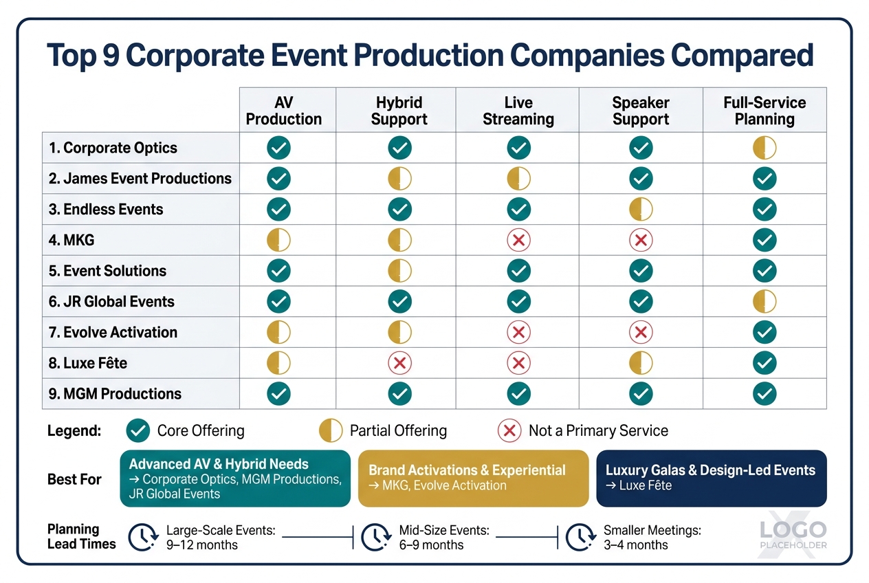 Top 9 Corporate Event Production Companies Compared