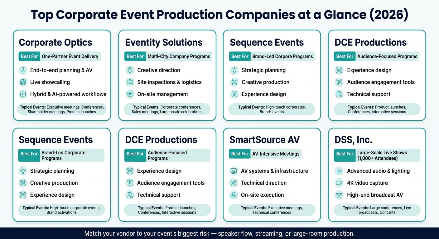Top Corporate Event Production Companies Compared (2026)