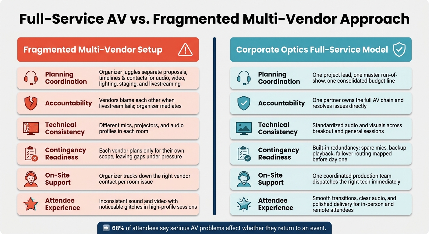 Full-Service AV vs. Multi-Vendor: Conference Production Comparison