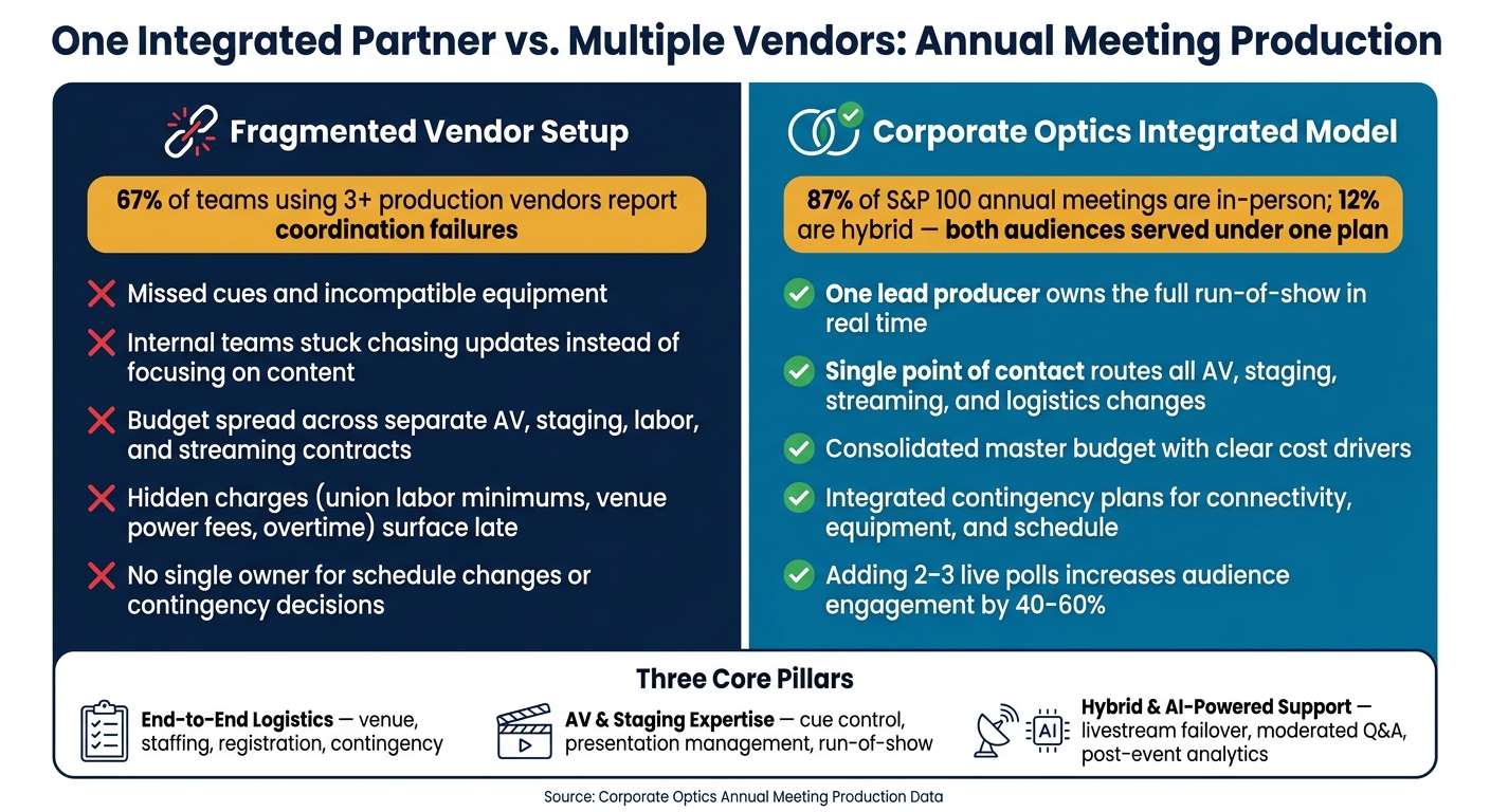 One Vendor vs. Multiple Vendors: Annual Meeting Production at a Glance