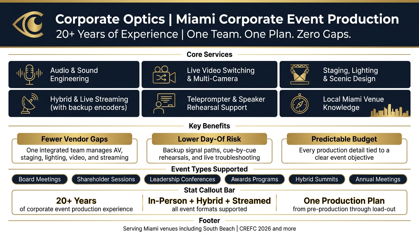 Corporate Optics Miami Event Production: Key Services & Benefits
