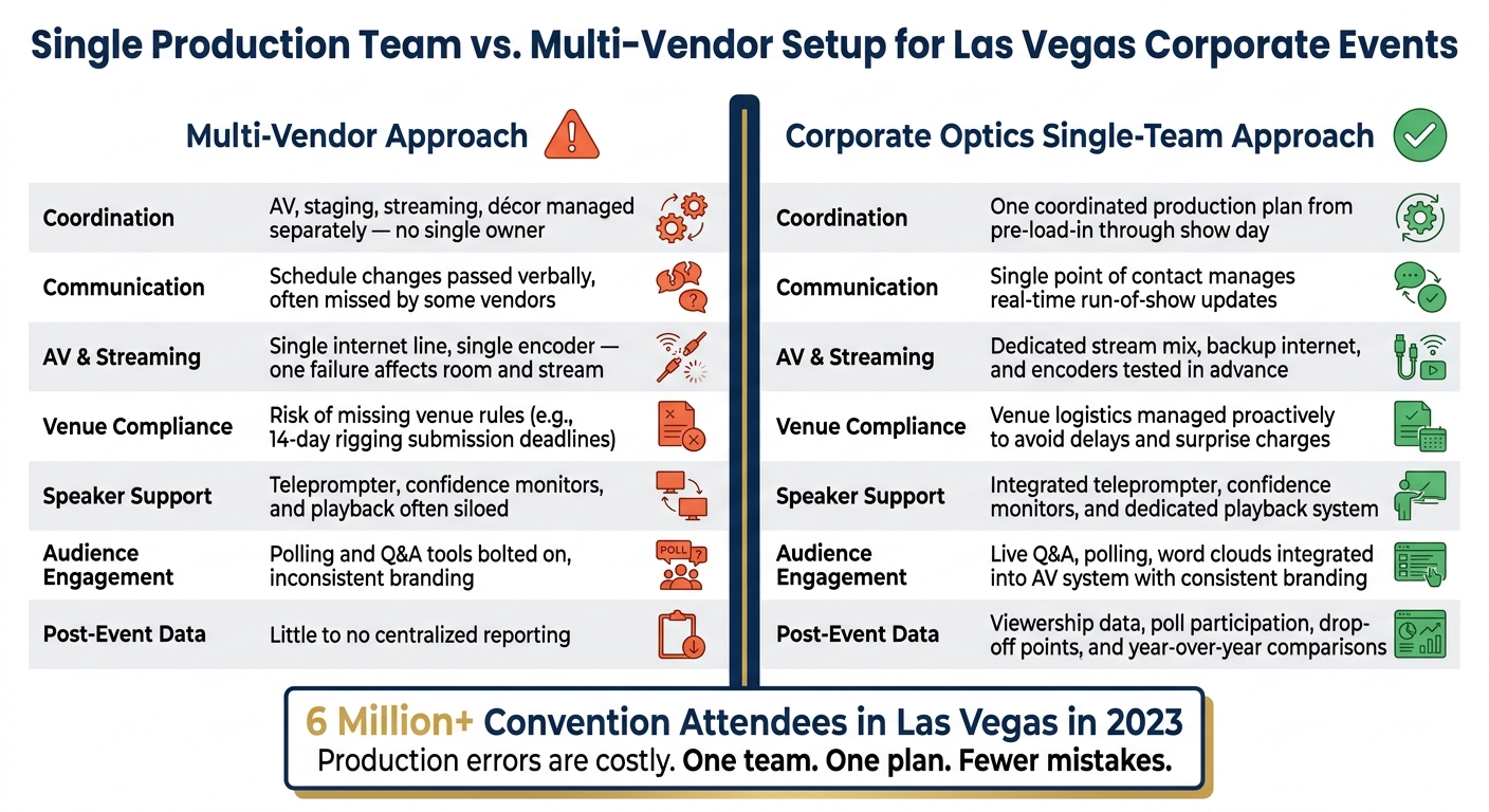 Corporate Optics vs. Multi-Vendor Event Production in Las Vegas