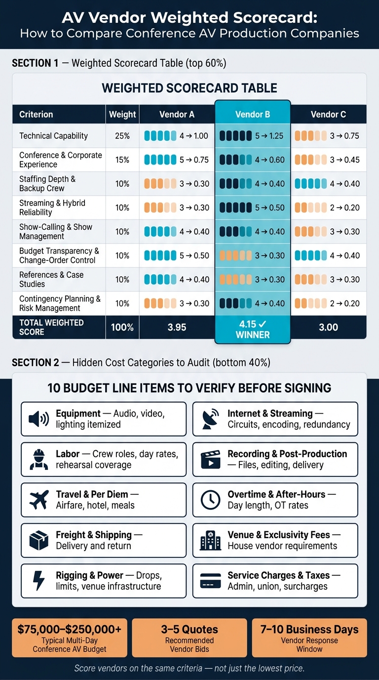 AV Vendor Scorecard: How to Compare Conference AV Production Companies