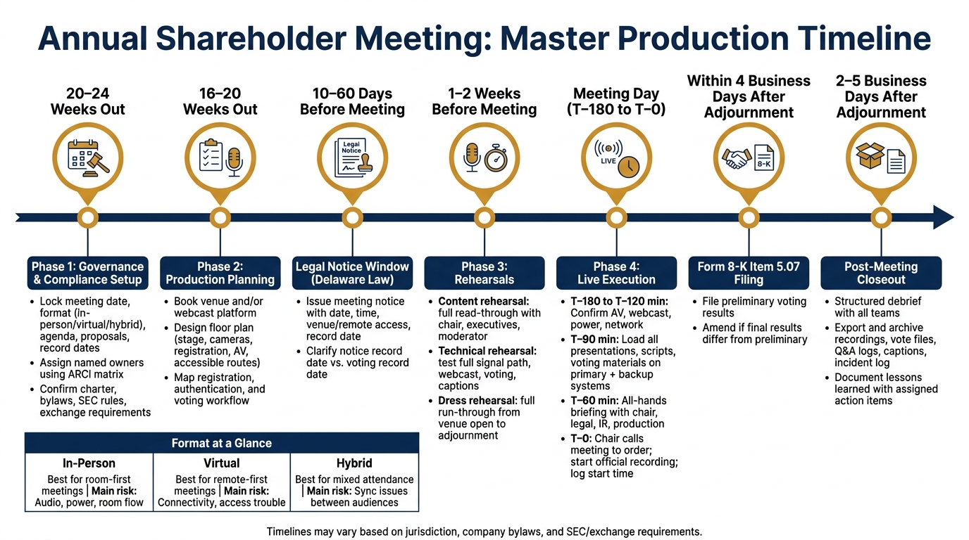 Annual Shareholder Meeting: Master Production Timeline (20–24 Weeks Out)