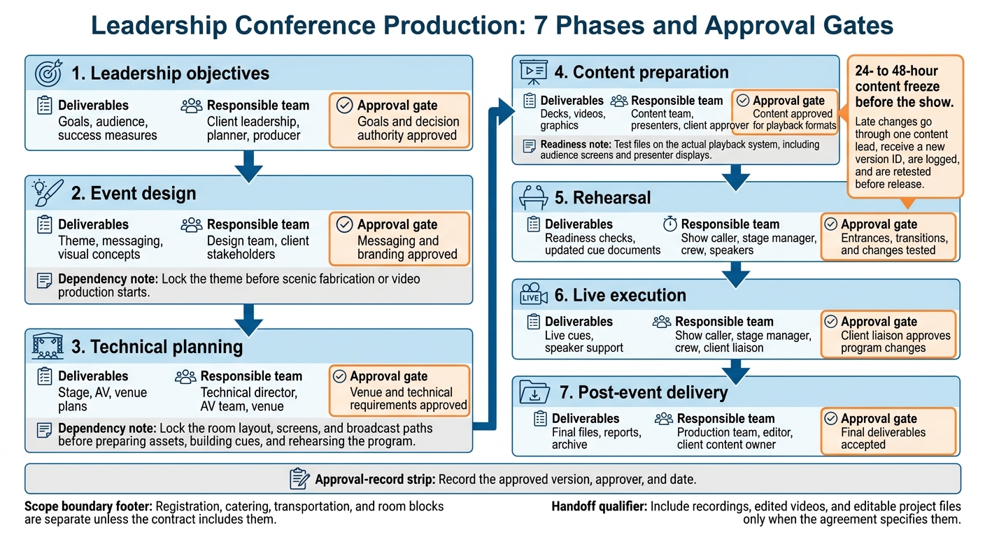 Leadership Conference Production: 7 Phases and Approval Gates