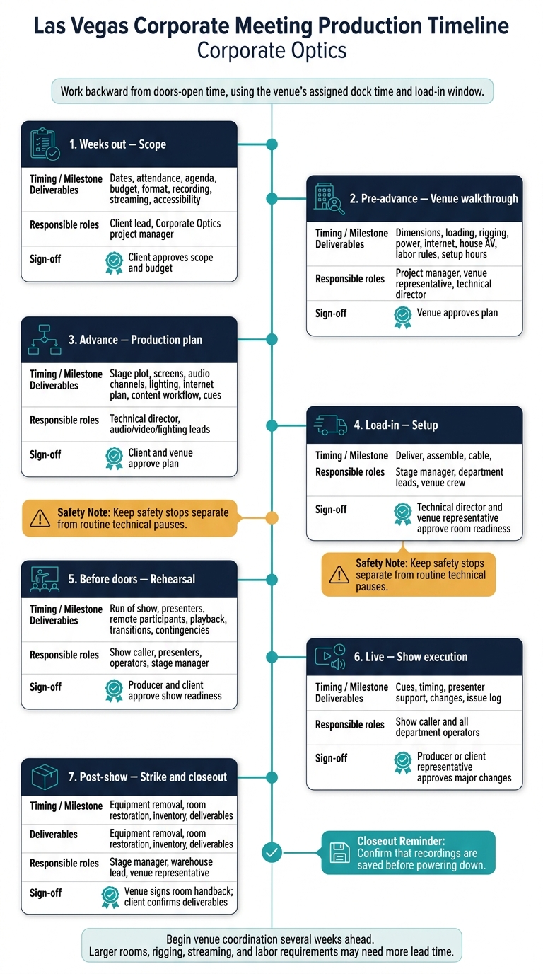 Las Vegas Corporate Meeting Production Timeline