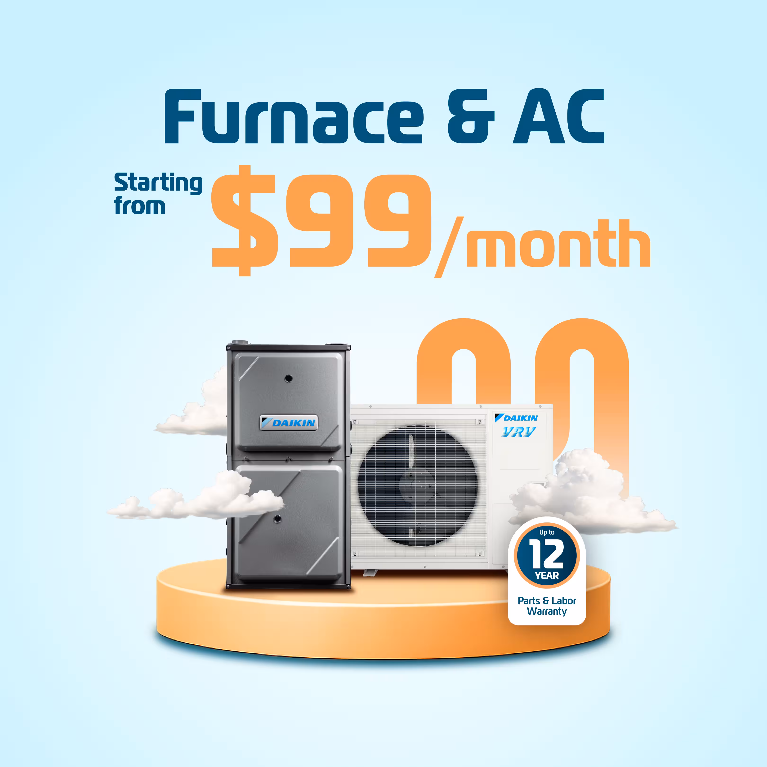 New HVAC System as Low as $99/mo
