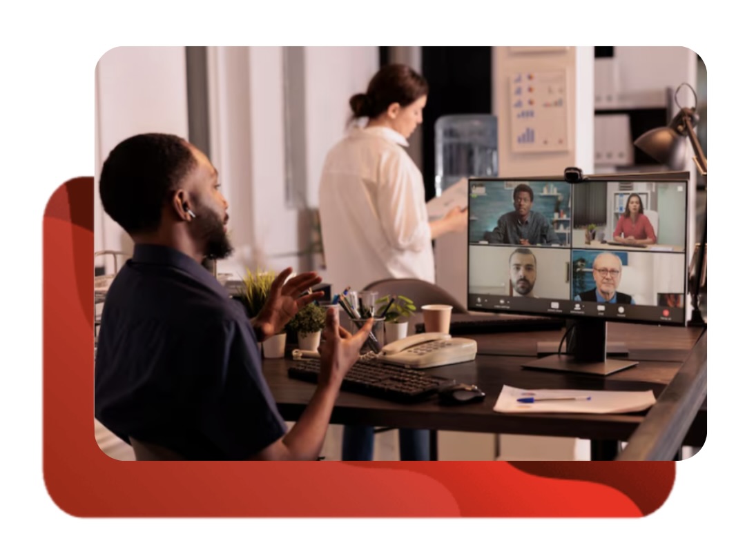 Seamless collaboration between in-office and remote teams via video conferencing