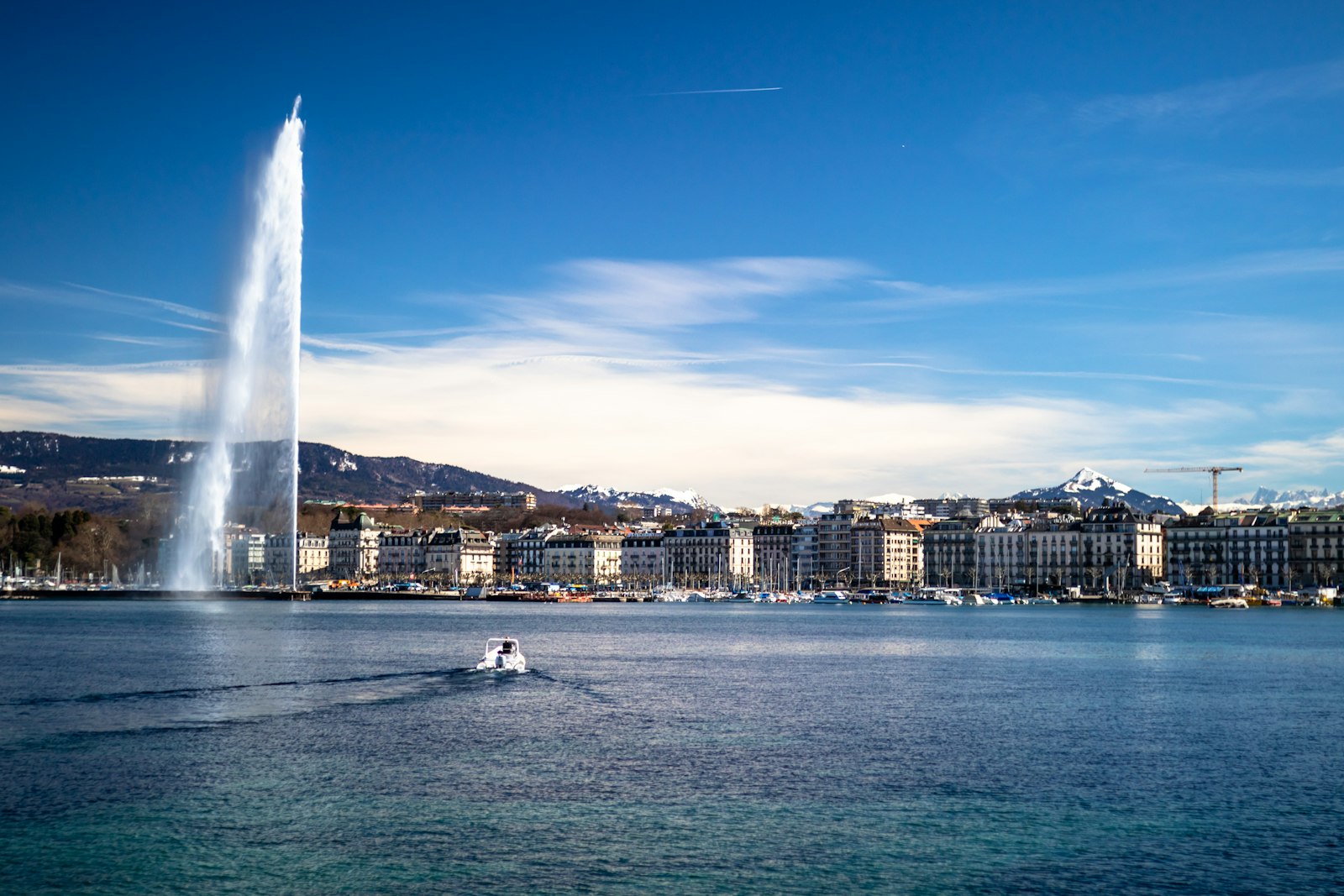 Genève, le Jet d’eau et le lac Léman