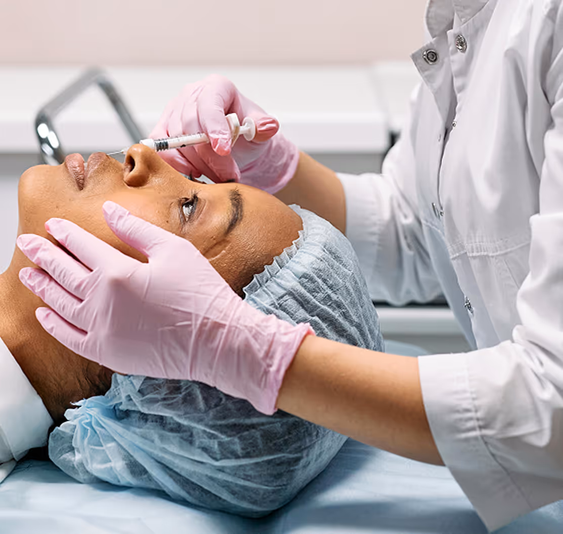 woman getting a botox injection