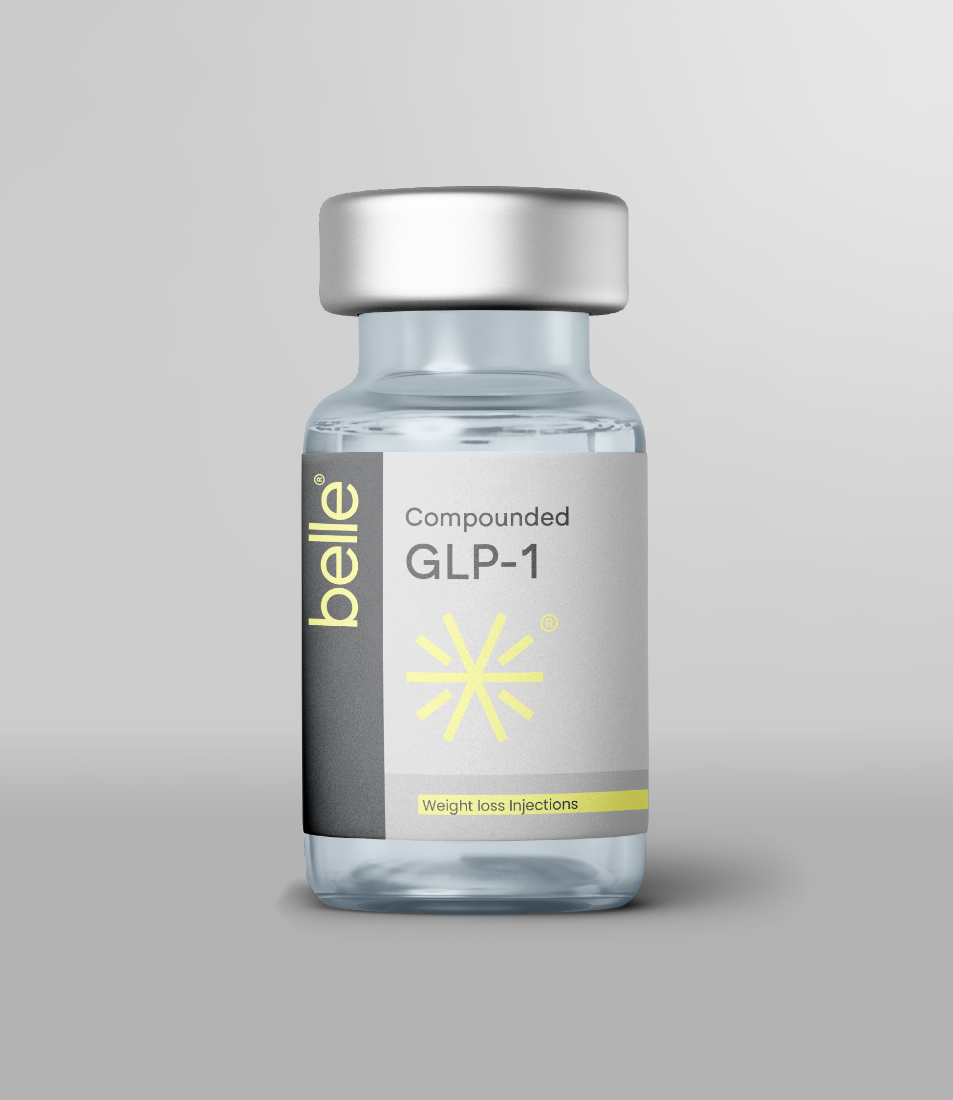 Bottle of compounded GLP-1/GIP medication for weight loss support