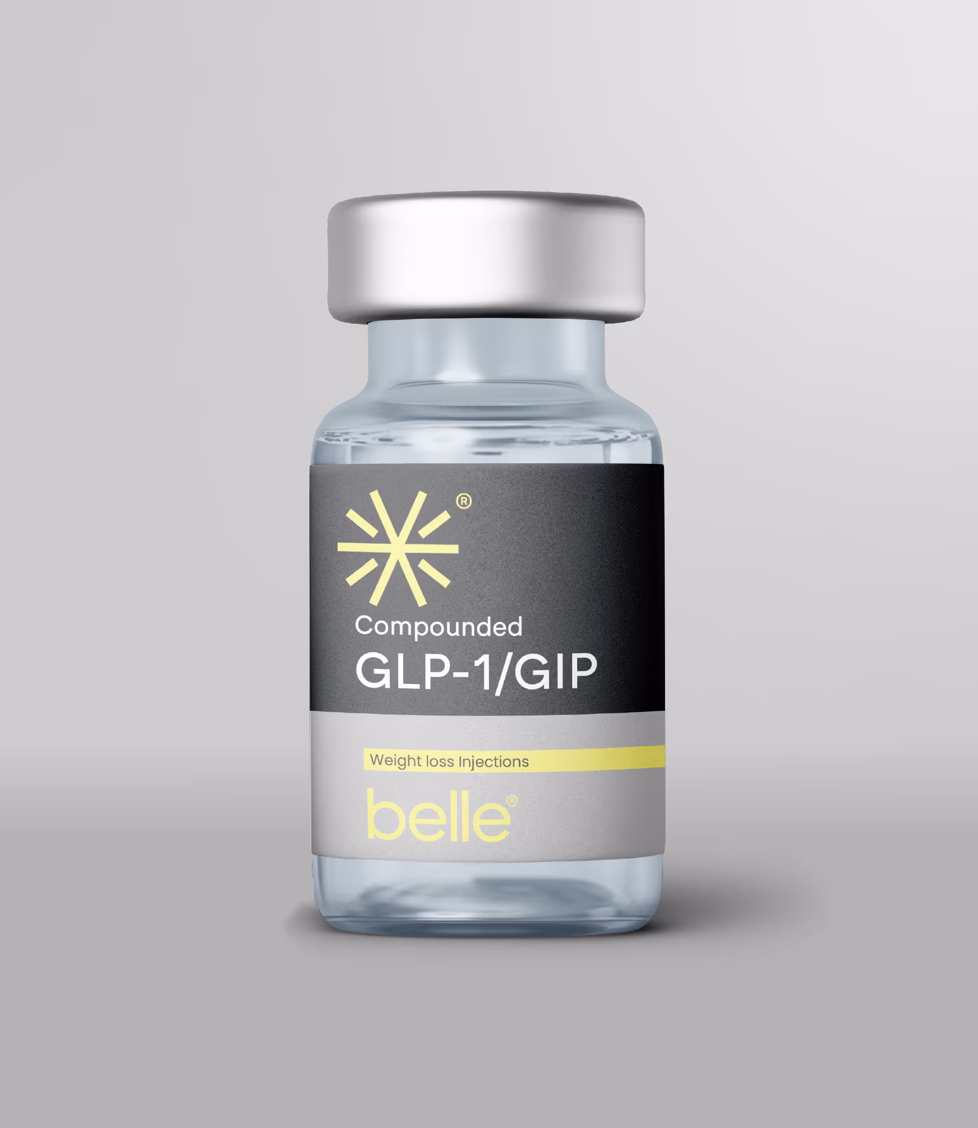 Compounded GLP-1/GIP injection vial for weight loss from Belle