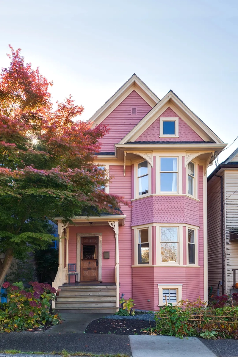 Grandview exterior pink front facade
